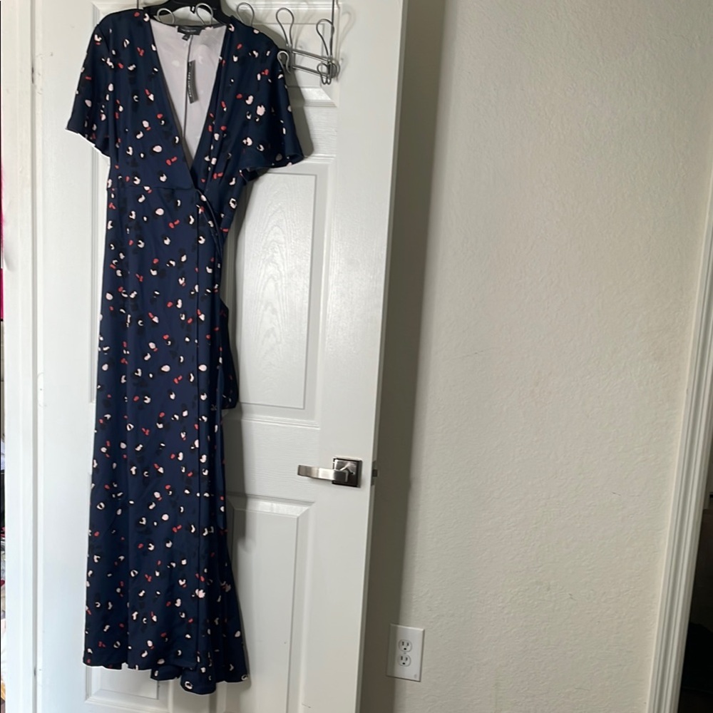 NWT The limited cheetah print short sleeve Wrap maxi Dress